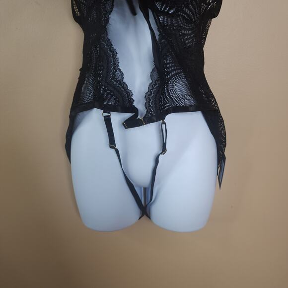 Fredericks Of Hollywood Brielle Babydoll LAce Sheer in Black Size L/XL - Picture 10 of 12